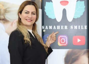 الدكتورة سماهر حجازي مع النجم عبدالفتاح الجريني في دبي